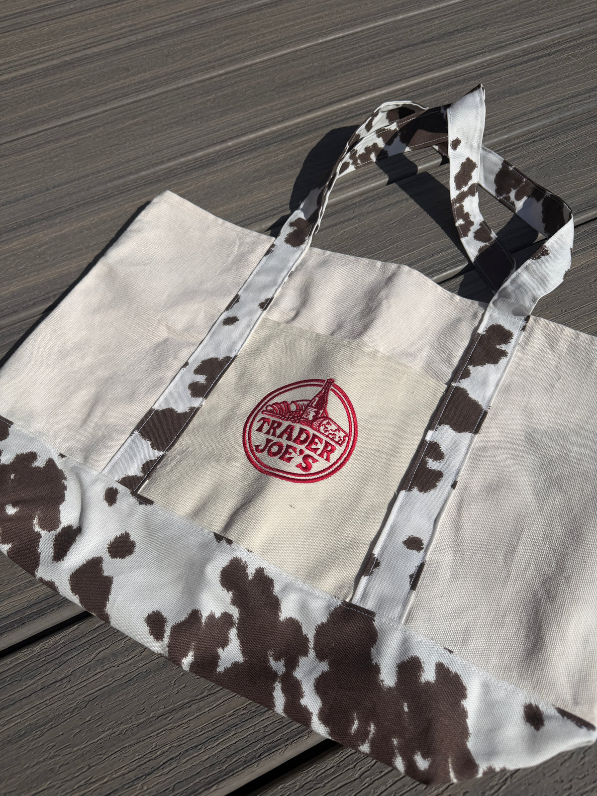 Cow Print Reworked Trader Joe's Tote
